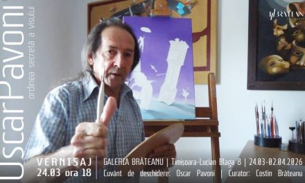 Iubitorii artelor frumoase sunt la vernisajul expoziției de pictură a artistului italian Oscar Pavoni