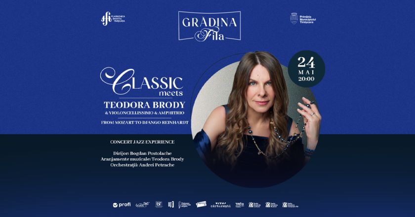 Classic meets Teodora Brody – Concert de jazz simfonic în Grădina de Vară a Filarmonicii Banatul Timișoara